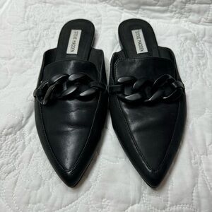 Steve Madden-Fleur Pointed Toe Mule (Women) size 9.5 - Black Leather